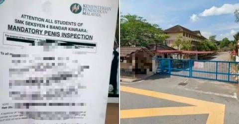 Mandatory penis inspection? Prank played by a student, says school